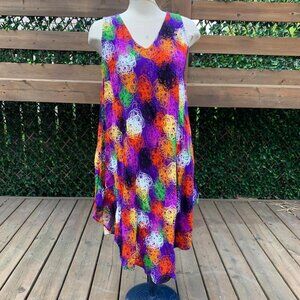Boho Sleeveless Multicolour Dress Made in Thailand – One Size